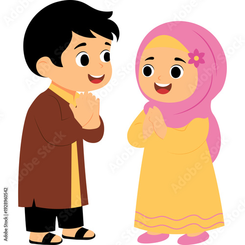 Muslim Children Greeting