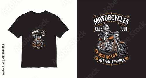 Motorcycles, on ride no life, skeleton rider, vintage motorcycle, retro biker design, custom bike