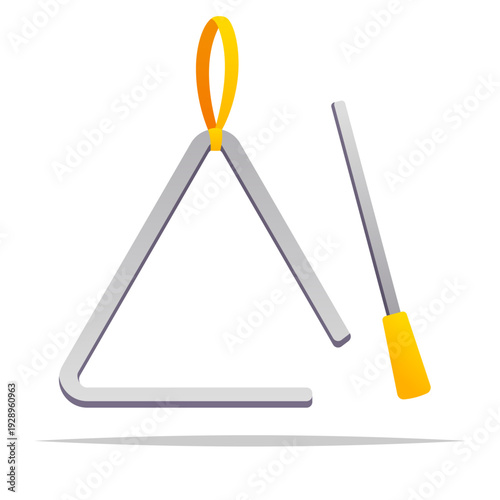 Musical instrument triangle vector isolated illustration