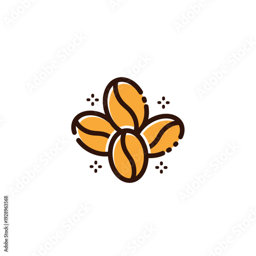 Decorative Coffee Bean Illustration for Food and Beverage Design