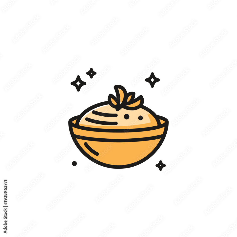 Fototapeta premium Cute Cartoon Bowl of Spicy Instant Ramen Noodles