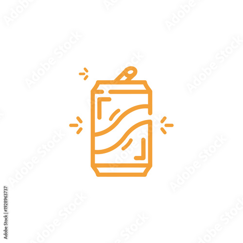Minimalist Soda Can Illustration with Sparkles