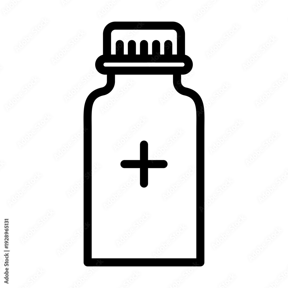 Obraz premium Medicine Bottle Vector Line Icon Design