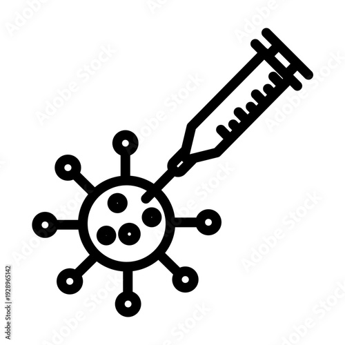 Vaccination Drive Vector Line Icon Design