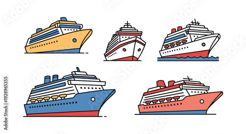Cruise Ship Model modern dynamic color vector