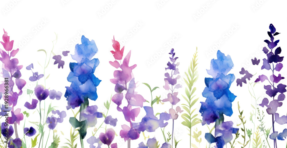 Obraz premium PNG Purple and blue flowers backgrounds lavender outdoors.