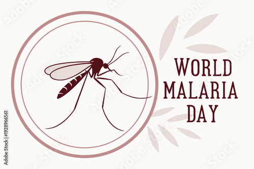 Red Mosquito Badge for Malaria Prevention Campaign