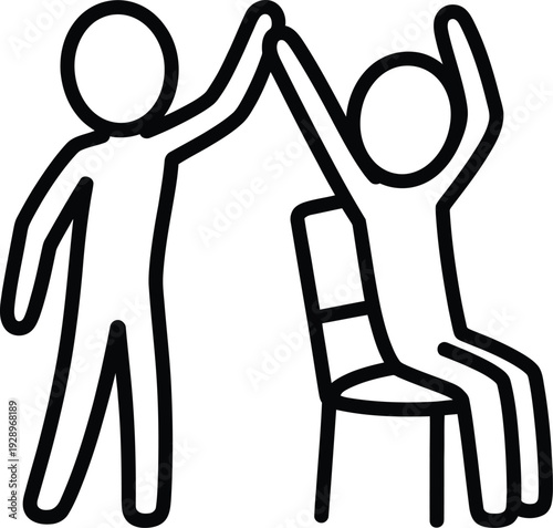 People high fiving and celebrating teamwork and partnership in a modern office environment together