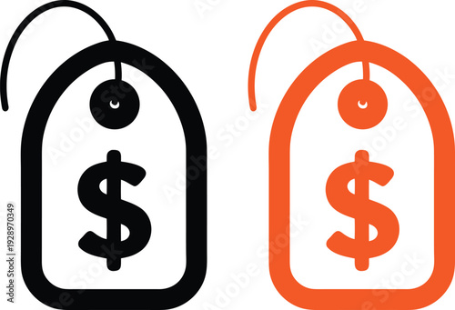 Price Tag Dollar Line Icon Vector