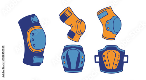 Elbow Pads Line art dynamic creative style illustration