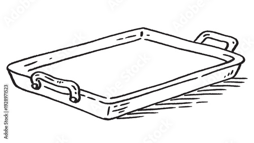 hand drawn vector illustration of a Food tray