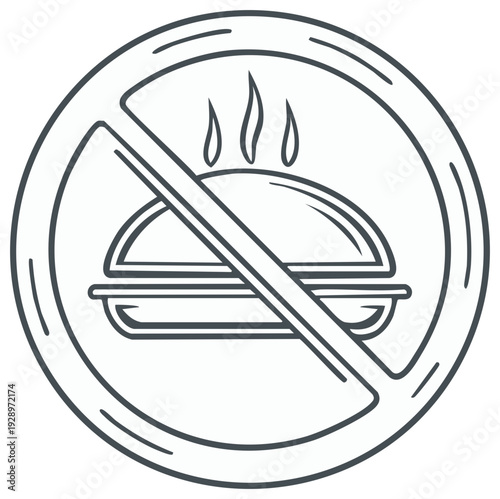 No food allowed prohibition sign, illustration, concept for restrictions