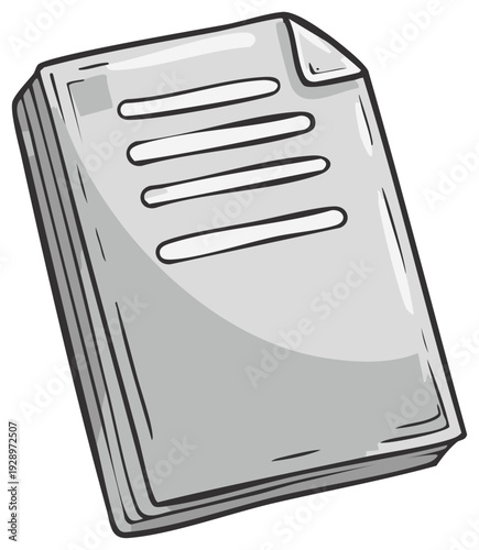 Stack of Documents Sheets with Typed Lines Illustration for Office or Business Use