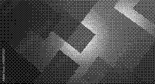 A minimalist vector graphic of a checkmark on a halftone background dither