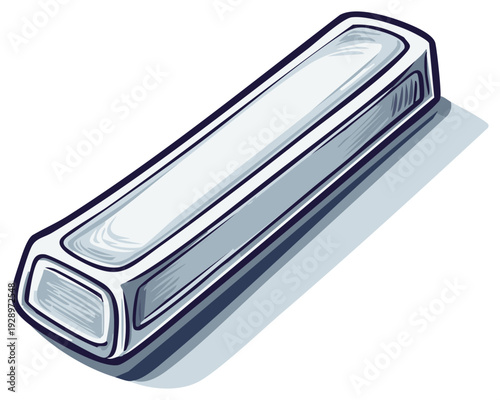 Shiny silver bullion bar vector illustration for finance and investment concepts