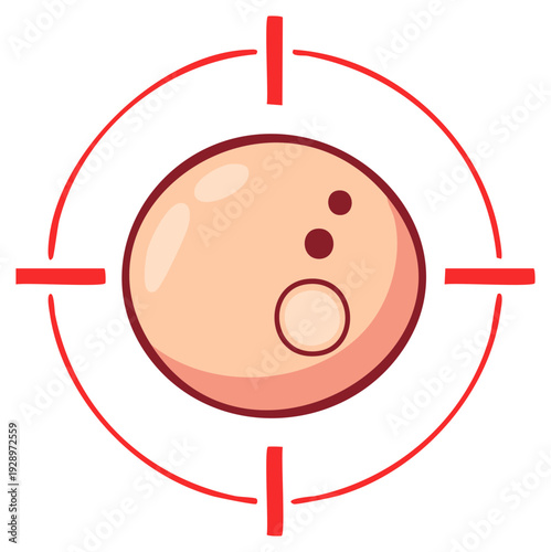 Bowling ball in crosshairs targeting graphic
