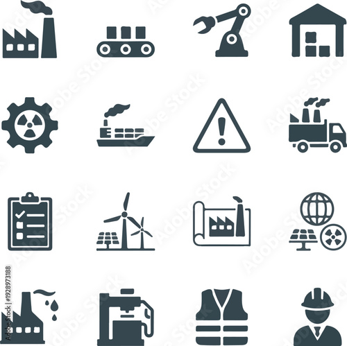 Professional Engineering, Construction, and Workplace Safety Icons