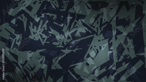 Modern Abstract Urban Camouflage Vector Background with Sharp Geometric Shapes and Halftone Details for Gaming and Tech Design