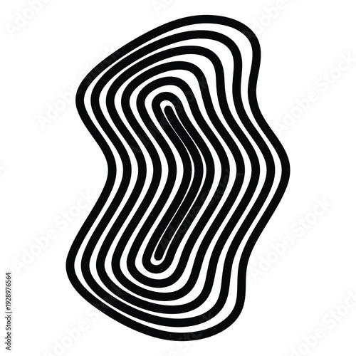 Abstract black and white background featuring a vector illustration of a human footprint symbol with a 3d design element of a nature water drop