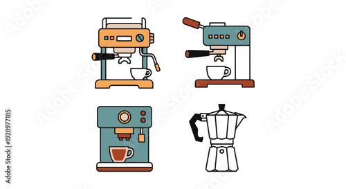 Espresso Machine dynamic smooth color illustration