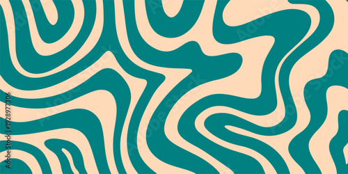 Modern abstract swirl background with teal and cream color harmony, blending retro influences and fluid shapes to create visually engaging textures for digital and graphic design use.