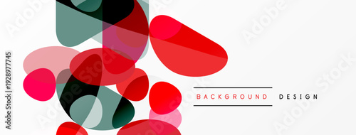 Abstract colorful blobs overlap, creating dynamic visual texture. Minimalist design with red, gray, pink hues. Modern background element.