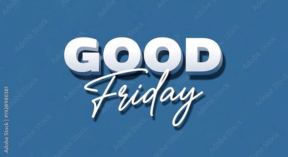 Fototapeta premium Good friday greeting with white text on blue background