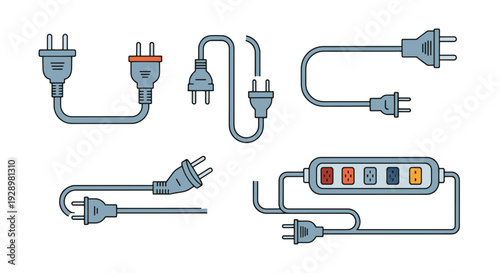 Extension Cord Line abstract bright color illustration