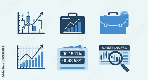 Financial analysis and business growth charts and graphs for investment.