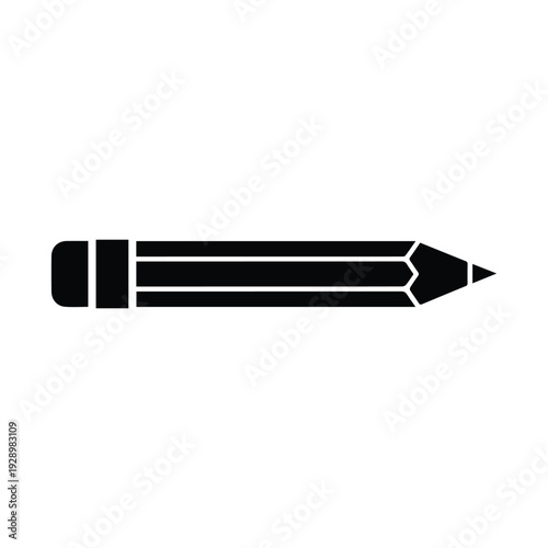 Simple black and white illustration of a standard wooden pencil
