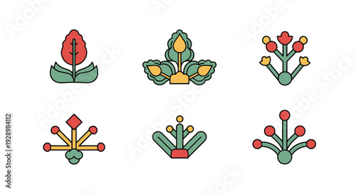 Decorative Plant Orn colorful modern art vector