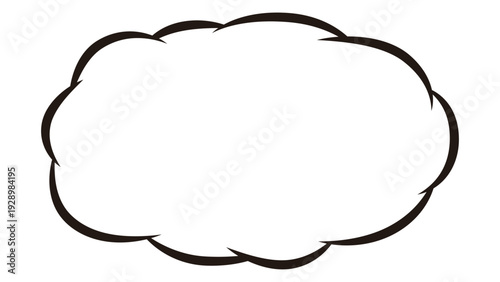 漫画風 吹き出しフレーム シンプルな雲型枠