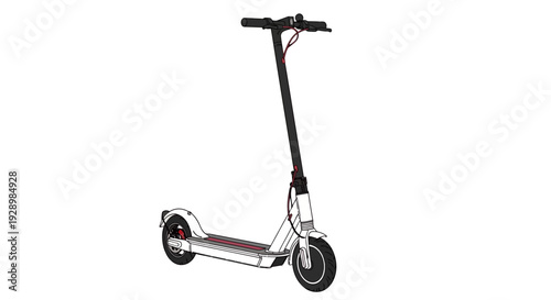 Sleek and modern electric kick scooter illustration for urban commuting and eco-friendly personal transportation, featuring a clean minimalist design perfect for digital projects