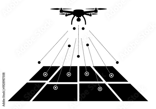 AI Crop Yield Prediction - Drone Field Scan Vector