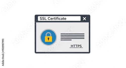 SSL Certificate Window Displaying Secure HTTPS Connection and Lock Icon.