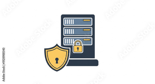 Secure server rack with shield and lock, protecting data and information.