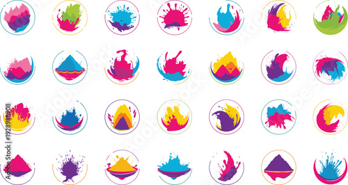 Vibrant paint splatter designs for creative projects and branding