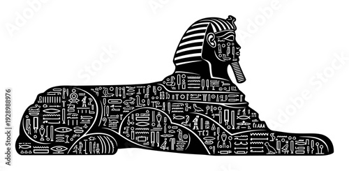 Egyptian Sphinx Vector - Minimalist Silhouette