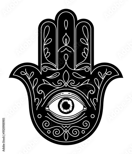 Hamsa Hand with Eye - Protective Amulet Vector