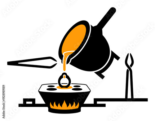 Recycled Gold Melting - Sustainable Jewelry Illustration