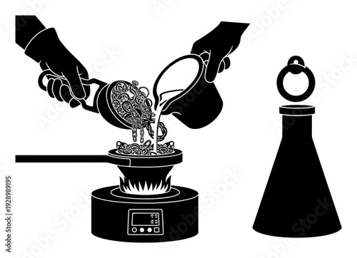 Recycled Gold Melting - Sustainable Jewelry Illustration