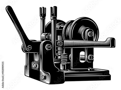 Vintage Telegraph Key - 19th Century Woodcut Illustration