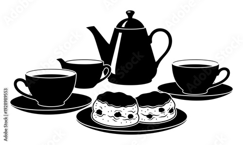 British Teatime Vector - Scones & Vintage China