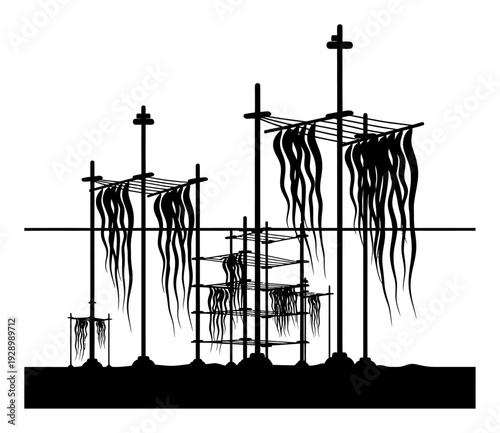 Kelp Farming Illustration - Ocean Permaculture, Carbon Sink