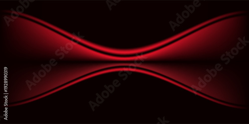 Red studio background. Abstract limbo podium studio room. Dark red gradient wall floor and spotlight scene. Showcase, promotion display. Vector stage mockup illustration