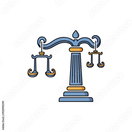 Illustration of classic scales of justice symbol