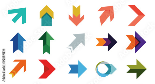 Wallpaper Mural Colorful Arrow Mosaic of Directional Symbols and Shapes. Torontodigital.ca