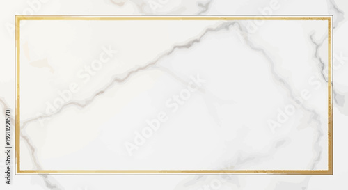 Gold Frame on White Marble Surface.