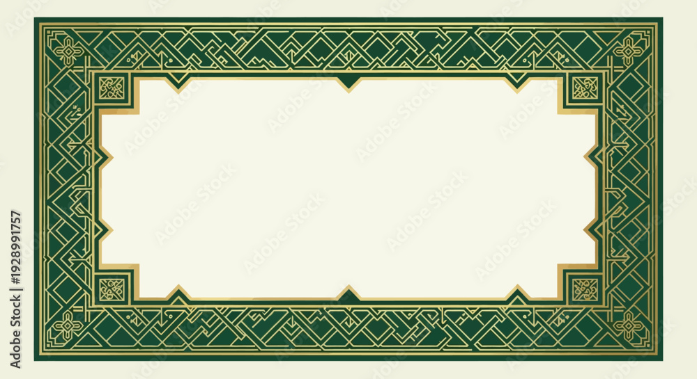 Obraz premium Ornate Green Border with Celtic Pattern.