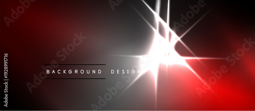 Dark red background features bright light flares. Text reads background design. Minimalist aesthetic, dramatic effect, modern style.